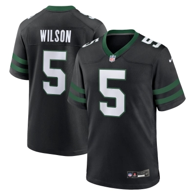 Men's New York Jets Garrett Wilson Legacy Black Alternate Game Jersey 01