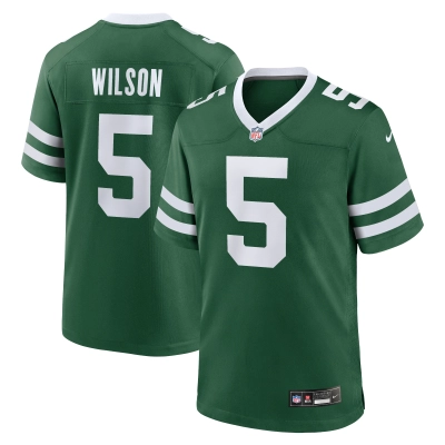 Men's New York Jets Garrett Wilson Legacy Green Game Jersey 01