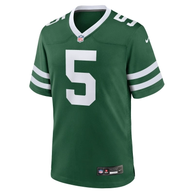 Men's New York Jets Garrett Wilson Legacy Green Game Jersey 02