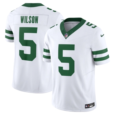 Men's New York Jets Garrett Wilson Legacy White Vapor F.U.S.E. Limited Jersey 01