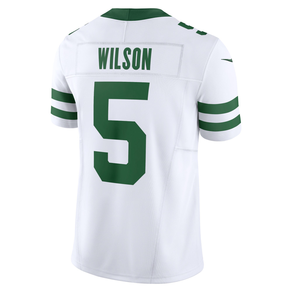 Men's New York Jets Garrett Wilson Legacy White Vapor F.U.S.E. Limited Jersey