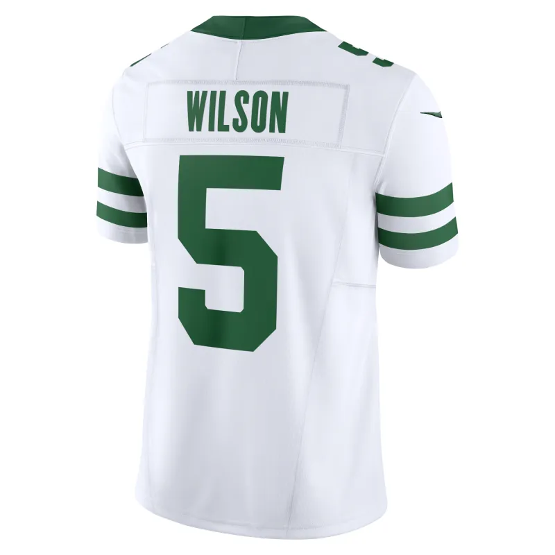 Men's New York Jets Garrett Wilson Legacy White Vapor F.U.S.E. Limited Jersey