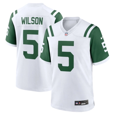 Men's New York Jets Garrett Wilson White Classic Alternate Game Jersey 01