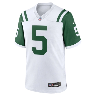 Men's New York Jets Garrett Wilson White Classic Alternate Game Jersey 02