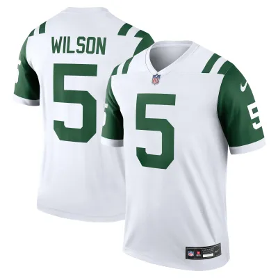 Men's New York Jets Garrett Wilson White Classic Alternate Legend Jersey 01