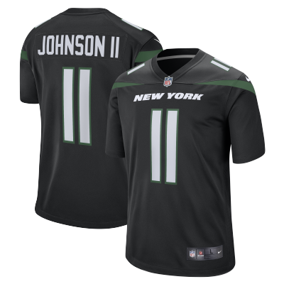 Men's New York Jets Jermaine Johnson II Stealth Black Alternate Game Jersey 01