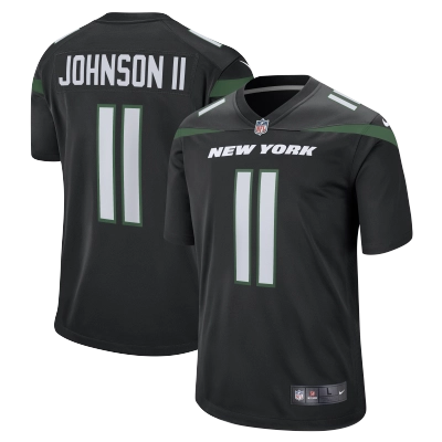 Men's New York Jets Jermaine Johnson II Stealth Black Alternate Game Jersey 01