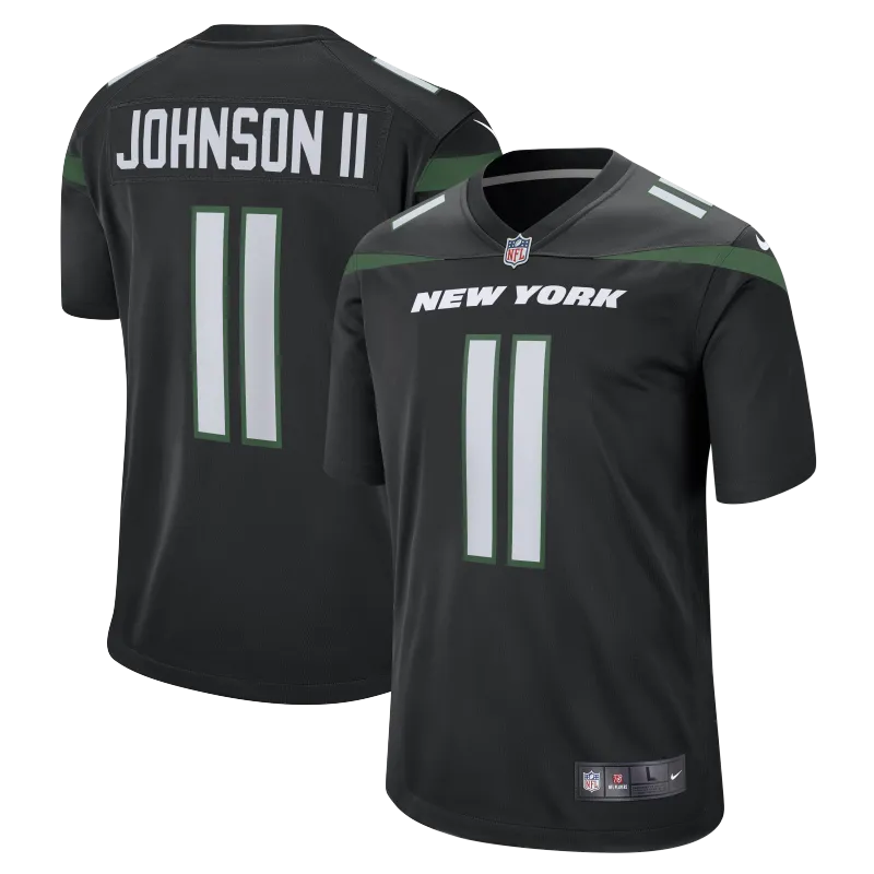 Men's New York Jets Jermaine Johnson II Stealth Black Alternate Game Jersey