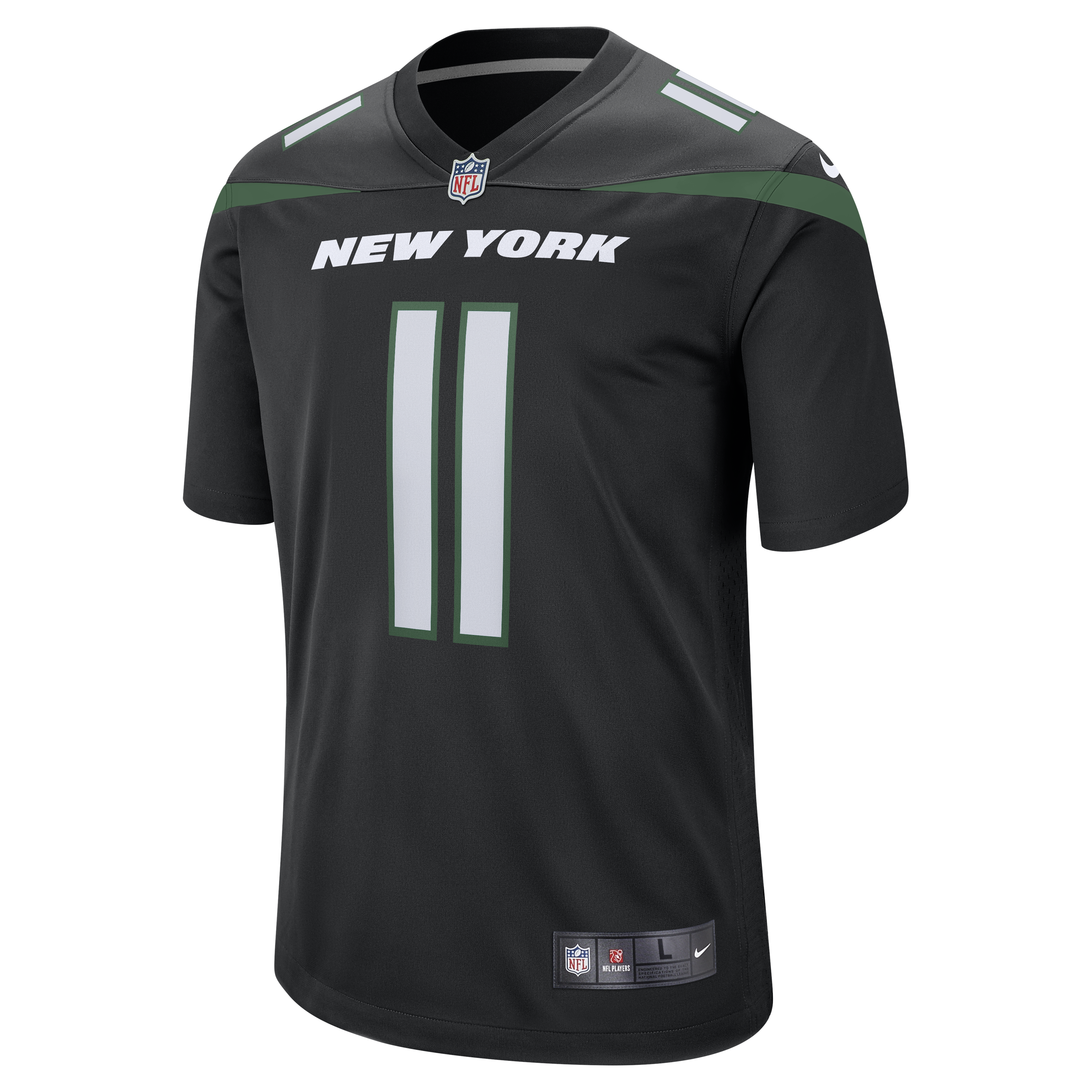 Men's New York Jets Jermaine Johnson II Stealth Black Alternate Game Jersey