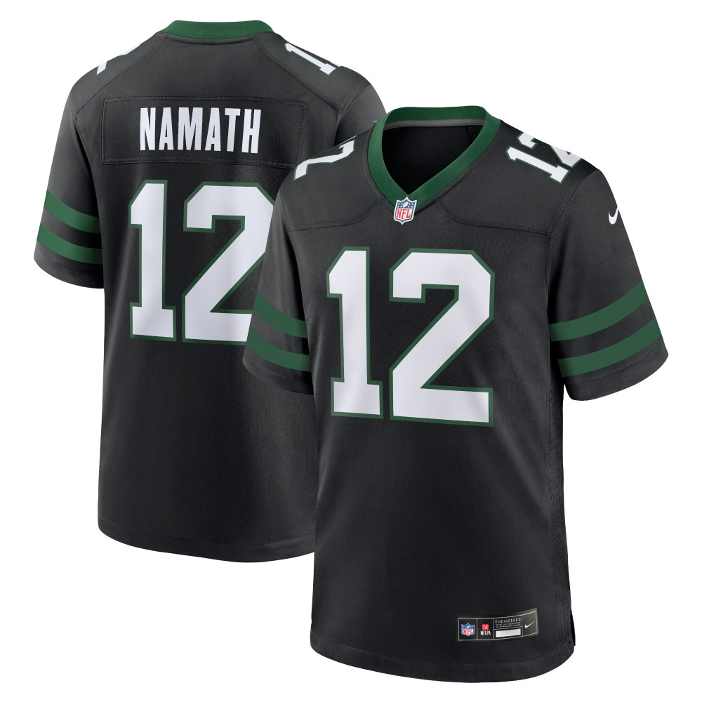 Men's New York Jets Joe Namath Legacy Black Alternate Retired Player Game Jersey