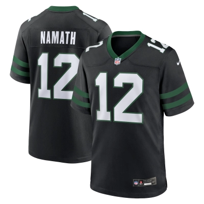 Men's New York Jets Joe Namath Legacy Black Alternate Retired Player Game Jersey 01