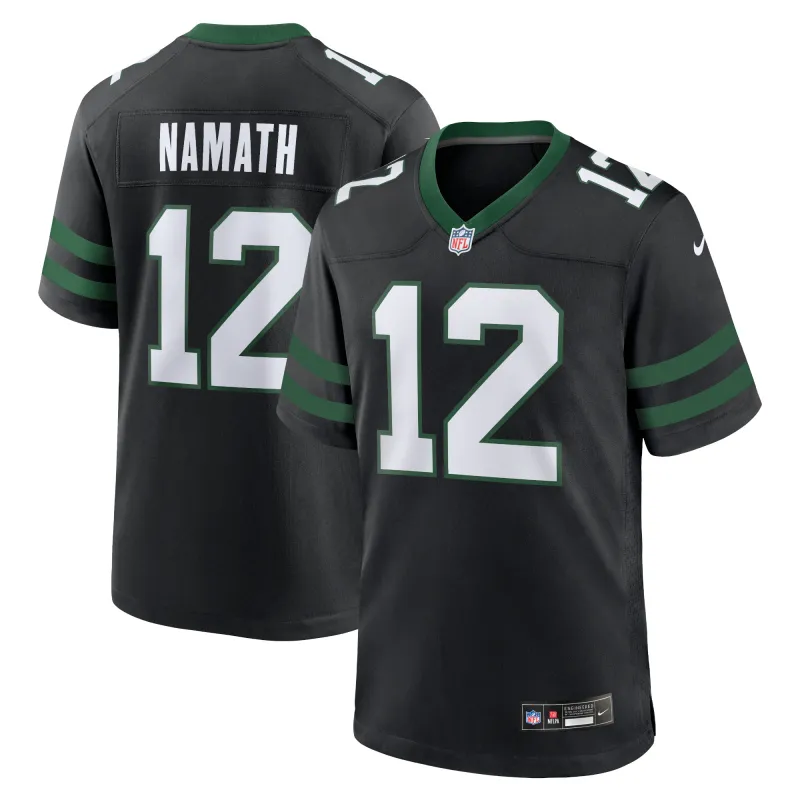 Men's New York Jets Joe Namath Legacy Black Alternate Retired Player Game Jersey