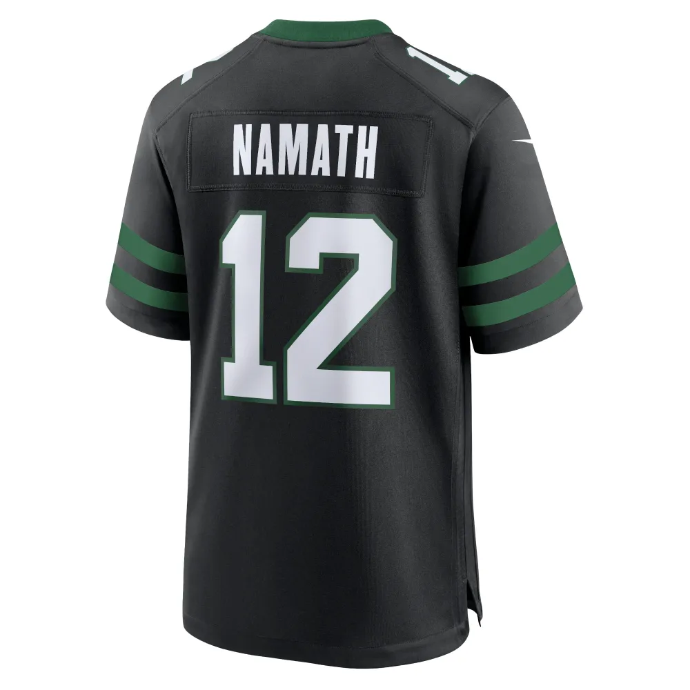 Men's New York Jets Joe Namath Legacy Black Alternate Retired Player Game Jersey