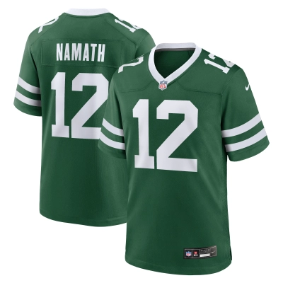 Men's New York Jets Joe Namath Legacy Green Game Jersey 01