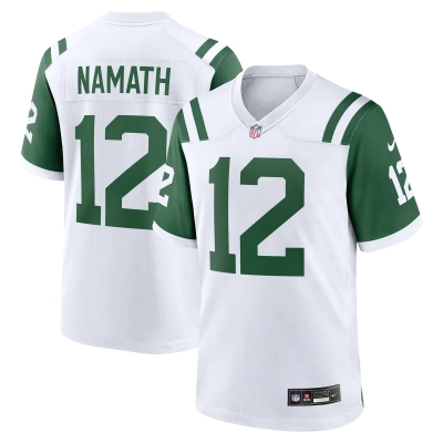 Men's New York Jets Joe Namath White Classic Alternate Retired Player Game Jersey 01