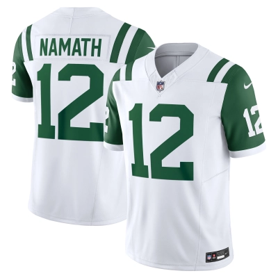 Men's New York Jets Joe Namath White Classic Alternate Vapor F.U.S.E. Retired Player Limited Jersey 01