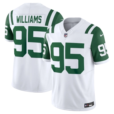 Men's New York Jets Quinnen Williams White Classic Alternate Vapor F.U.S.E. Limited Jersey 01