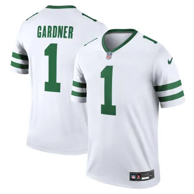 Men's New York Jets Sauce Gardner  Legacy White Legend Jersey 01