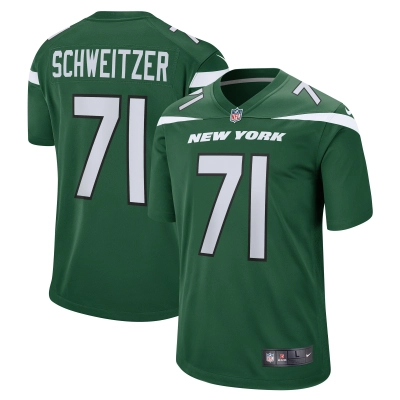 Men's New York Jets Wes Schweitzer Green Game Jersey 01