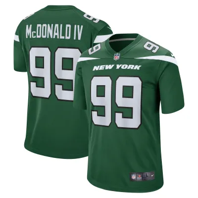 Men's New York Jets Will McDonald IV Gotham Green 2023 NFL Draft First Round Pick Game Jersey 01
