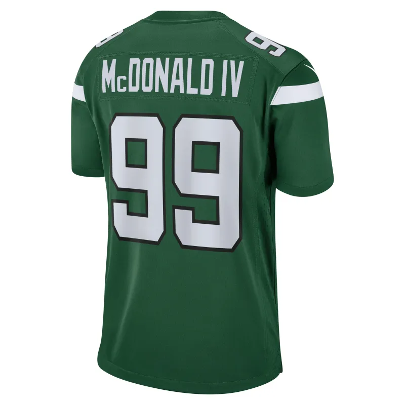 Men's New York Jets Will McDonald IV Gotham Green 2023 NFL Draft First Round Pick Game Jersey