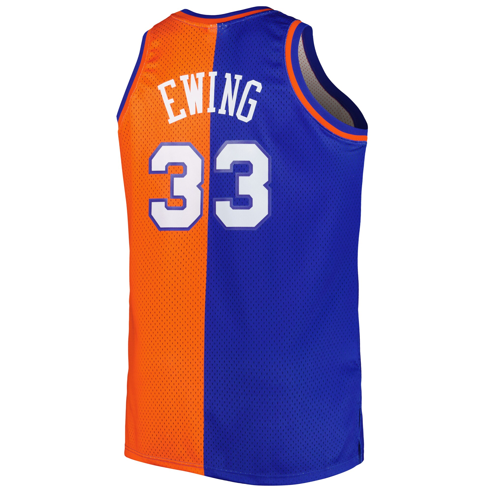 Men's New York Knicks Blue/Orange Big & Tall Hardwood Classics 1991/92 Split Swingman Jersey
