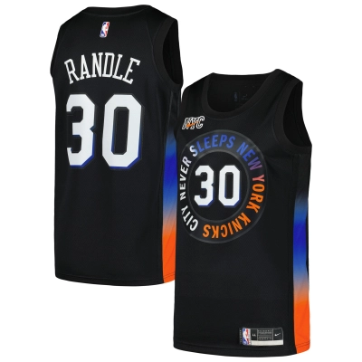 Men's New York Knicks Julius Randle Black Swingman Player Jersey - City Edition 01