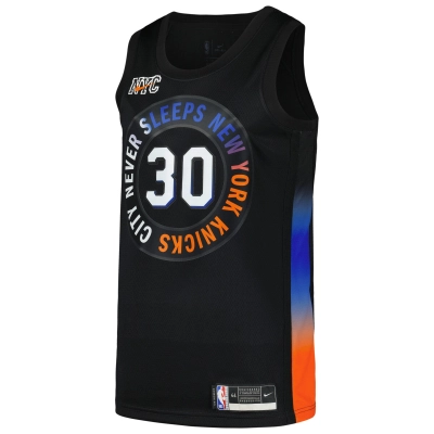 Men's New York Knicks Julius Randle Black Swingman Player Jersey - City Edition 02