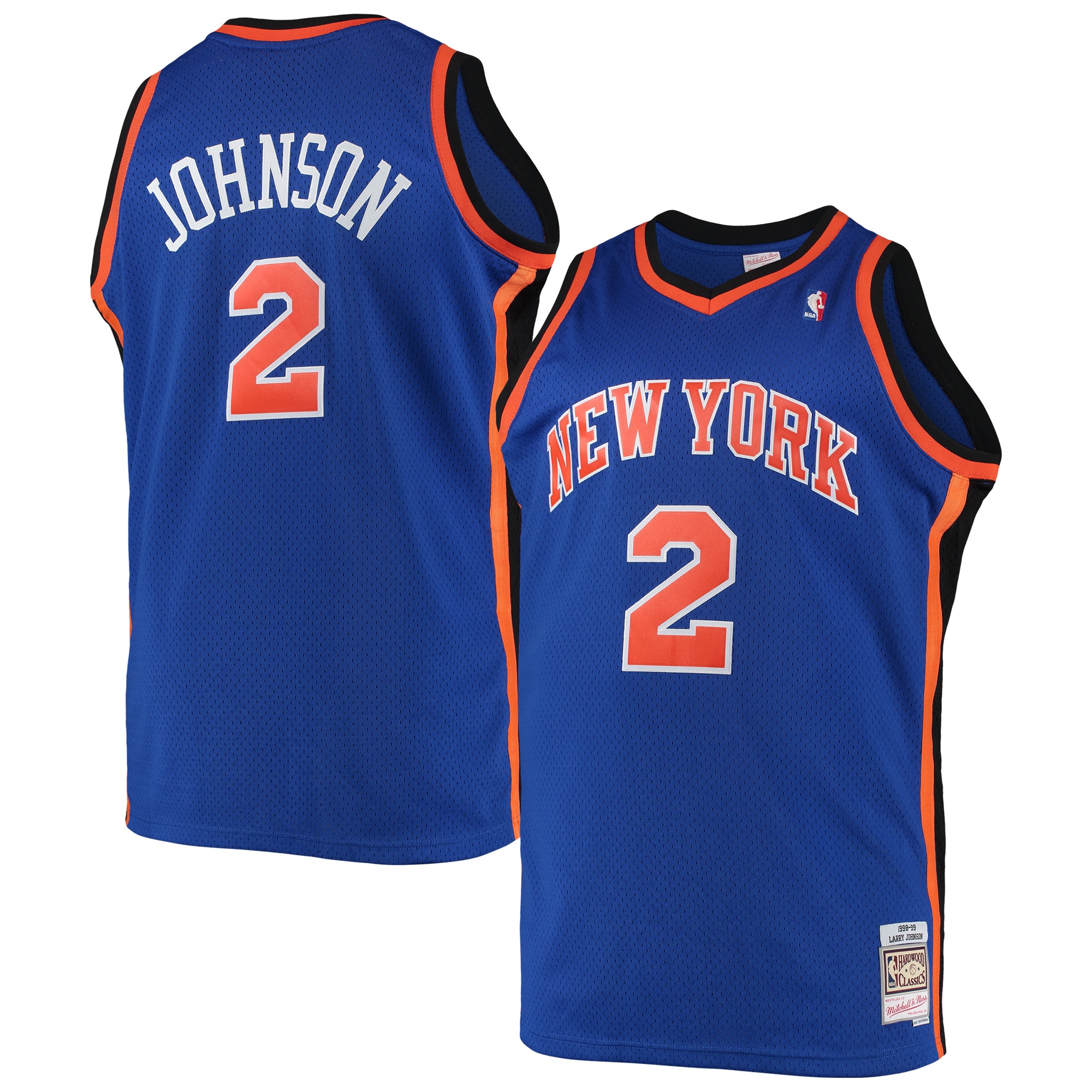 Men's New York Knicks Larry Johnson Blue 1998/99 Big & Tall Hardwood Classics Swingman Jersey