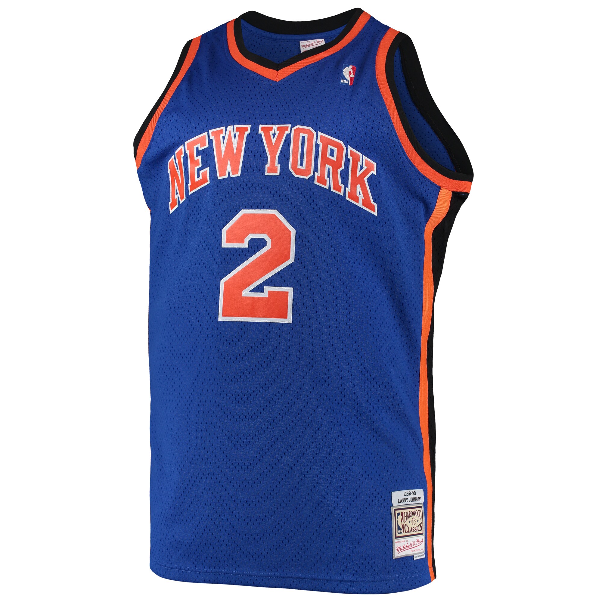 Men's New York Knicks Larry Johnson Blue 1998/99 Big & Tall Hardwood Classics Swingman Jersey