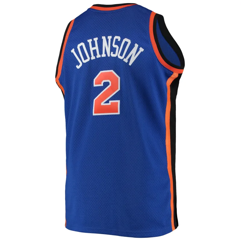 Men's New York Knicks Larry Johnson Blue 1998/99 Big & Tall Hardwood Classics Swingman Jersey
