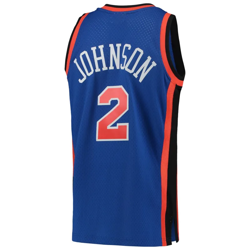 Men's New York Knicks Larry Johnson Blue 1998/99 Hardwood Classics Swingman Jersey