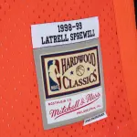 Men's New York Knicks Latrell Sprewell Orange/Black 1998/99 Hardwood Classics Fadeaway Swingman Jersey