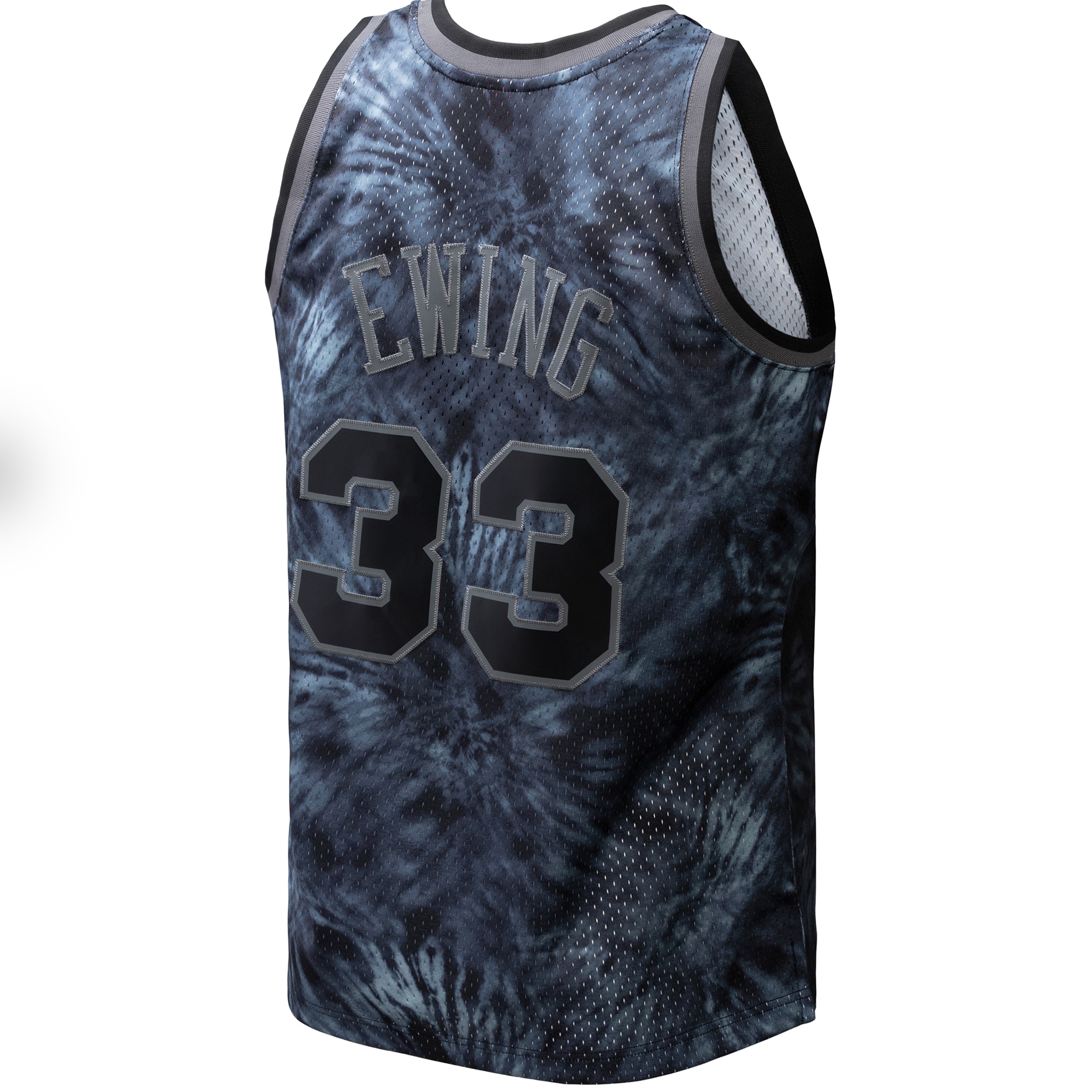 Men's New York Knicks Patrick Ewing Black Hardwood Classics 1991/92 Tie-Dye Swingman Jersey