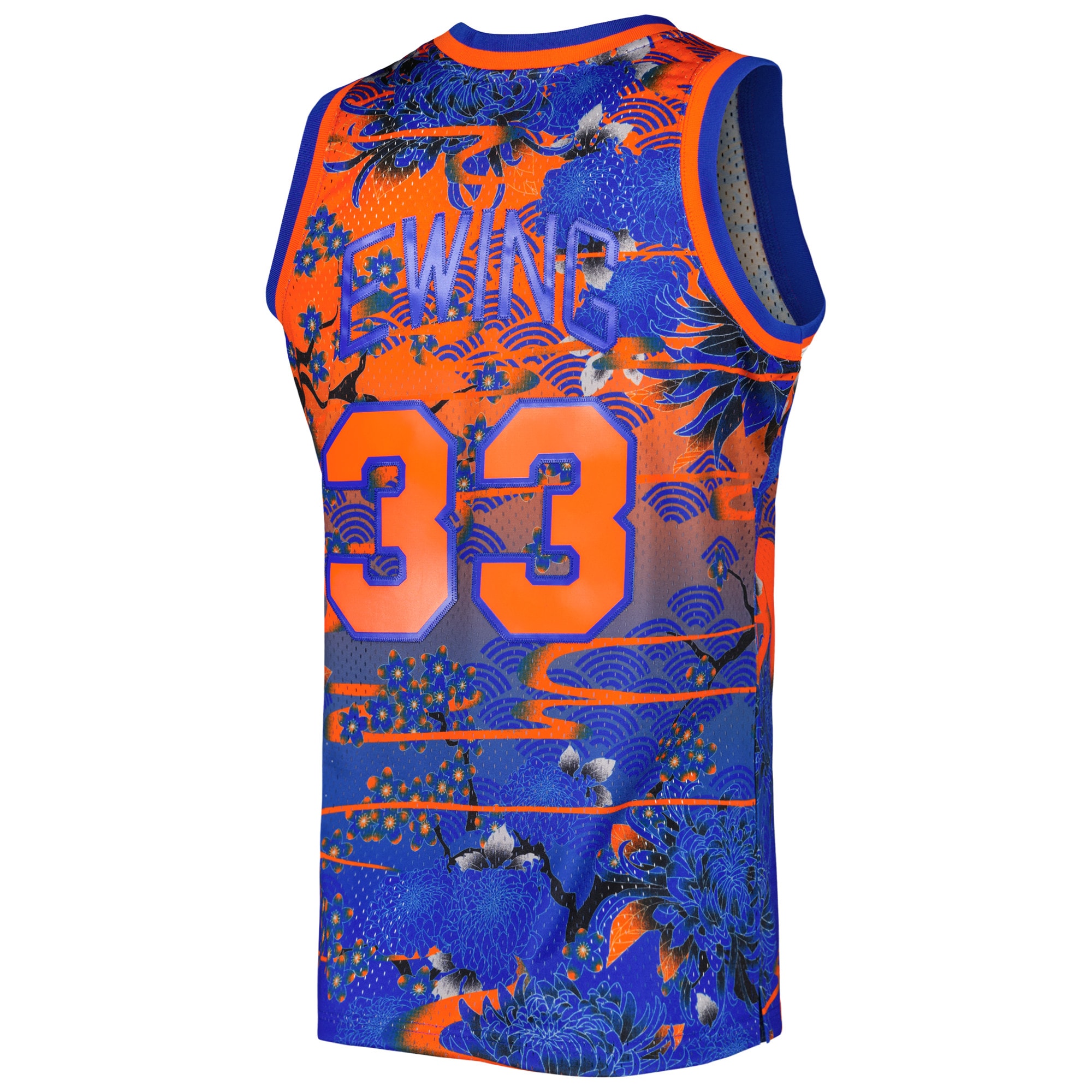 Men's New York Knicks Patrick Ewing Blue 1985/86 Hardwood Classics Lunar New Year Swingman Jersey