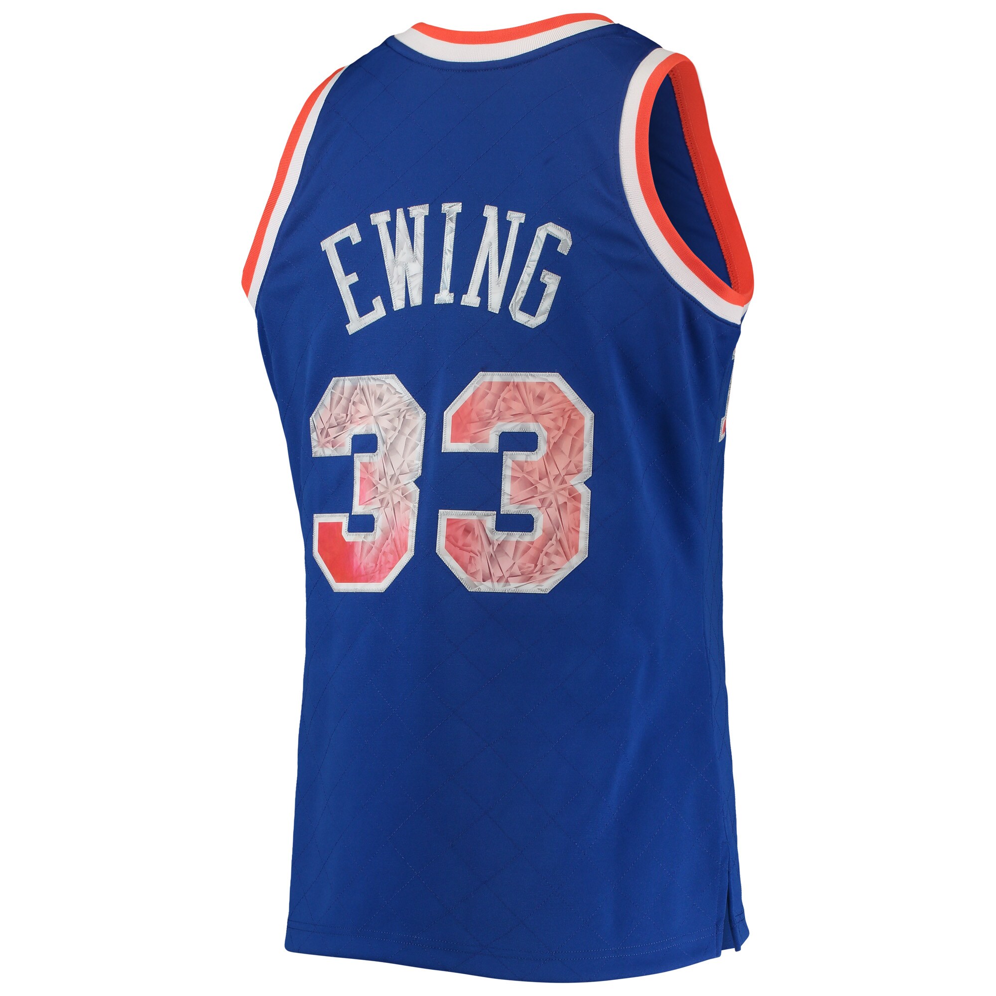 Men's New York Knicks Patrick Ewing Blue 1991/92 Hardwood Classics NBA 75th Anniversary Diamond Swingman Jersey