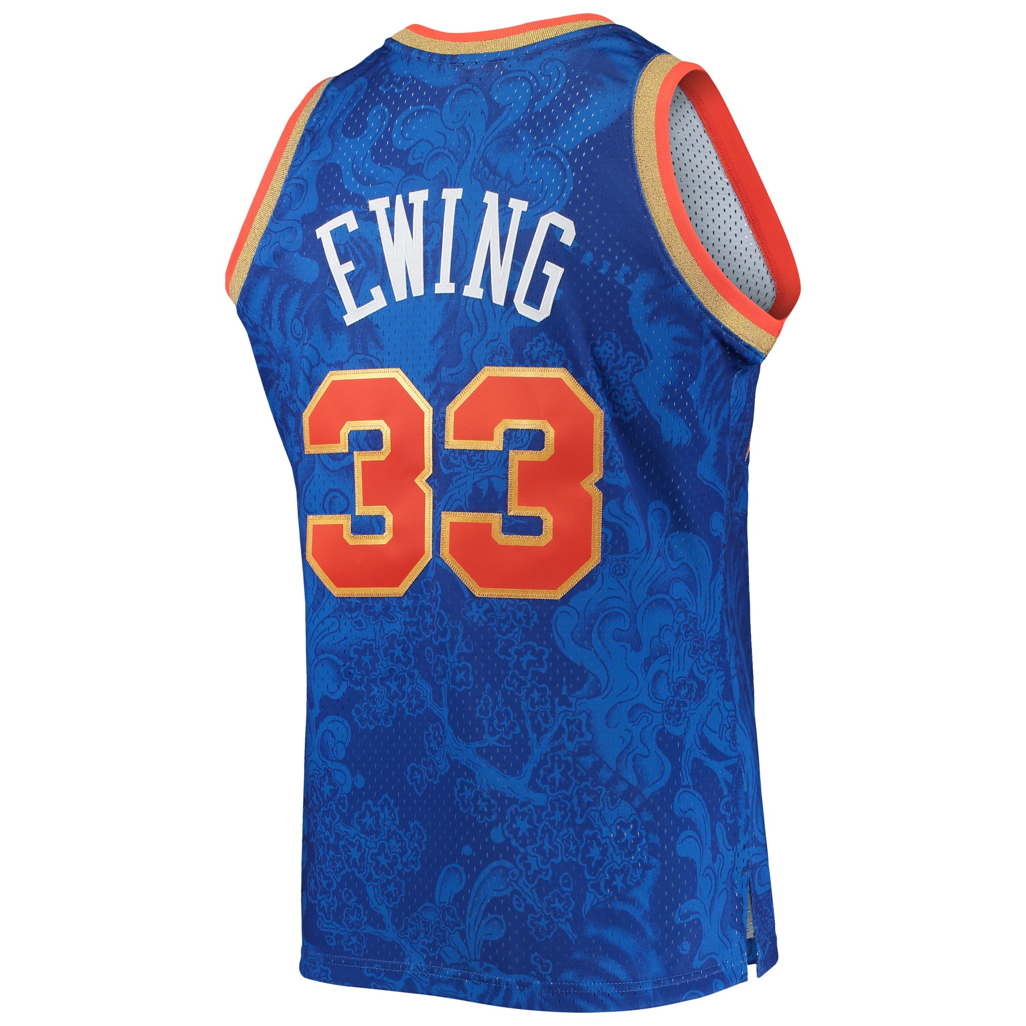 Men's New York Knicks Patrick Ewing Blue Hardwood Classics 1991/92 Lunar New Year Swingman Jersey