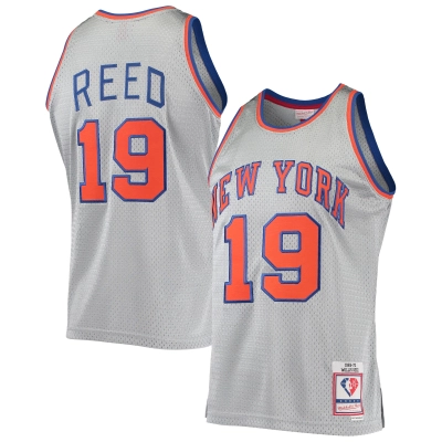 Men's New York Knicks Willis Reed Silver 75th Anniversary 1969/70 Hardwood Classics Swingman Jersey 01