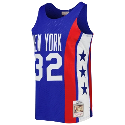 Men's New York Nets Julius Erving Blue Hardwood Classics Swingman Jersey 02