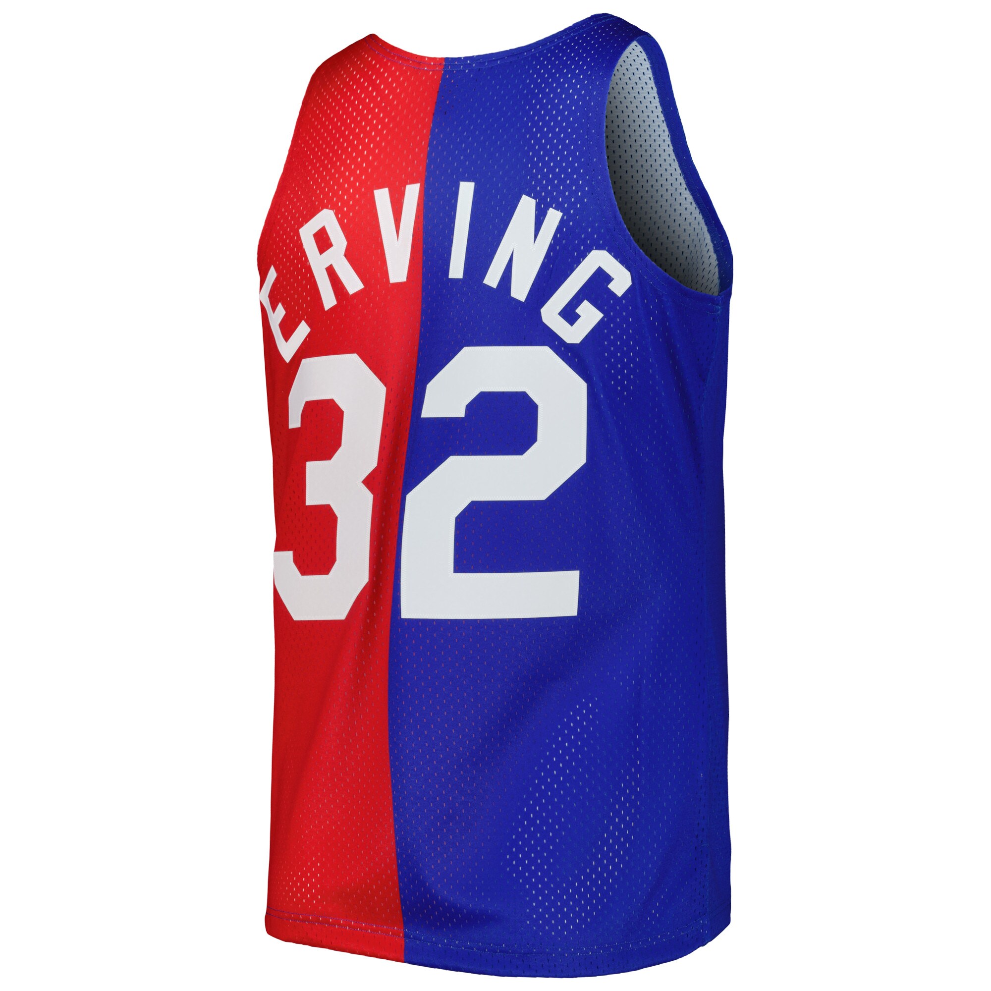 Men's New York Nets Julius Erving Blue/Red Hardwood Classics 1973/74 Split Swingman Jersey