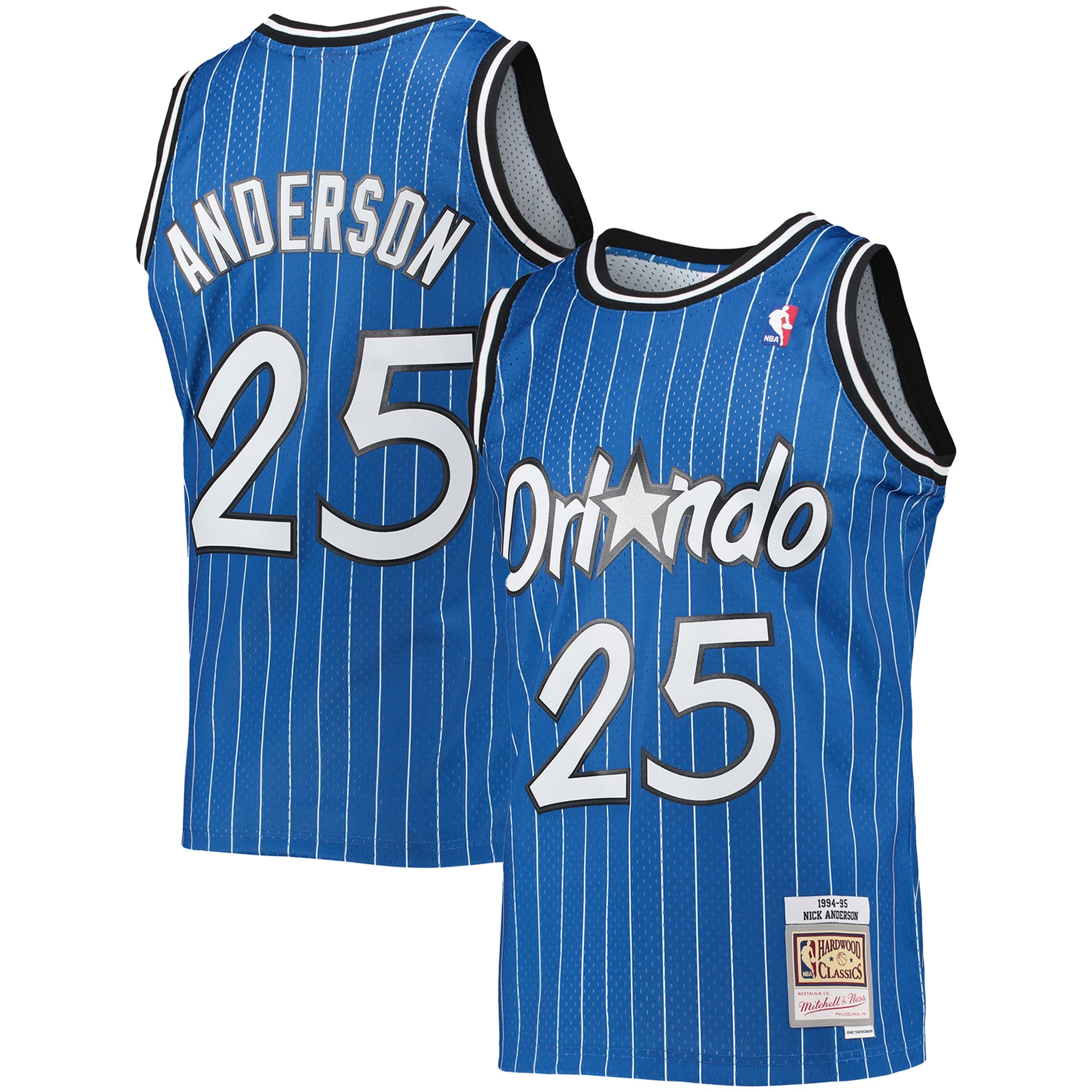 Men's Orlando Magic Nick Anderson Blue 1994/95 Hardwood Classics Swingman Jersey