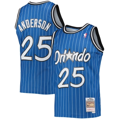 Men's Orlando Magic Nick Anderson Blue 1994/95 Hardwood Classics Swingman Jersey 01