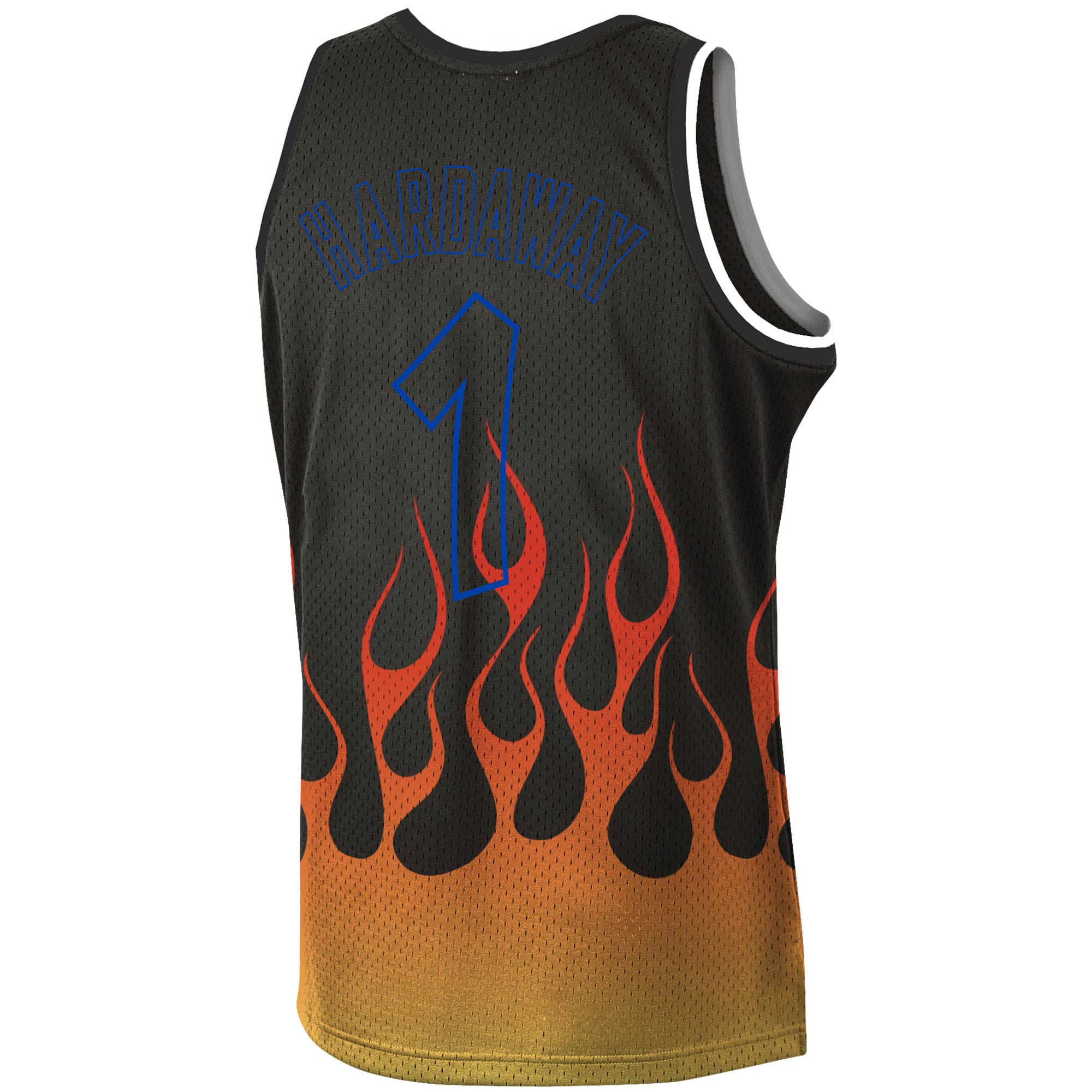 Men's Orlando Magic Penny Hardaway Black 1994/95 Hardwood Classics Flames Swingman Jersey