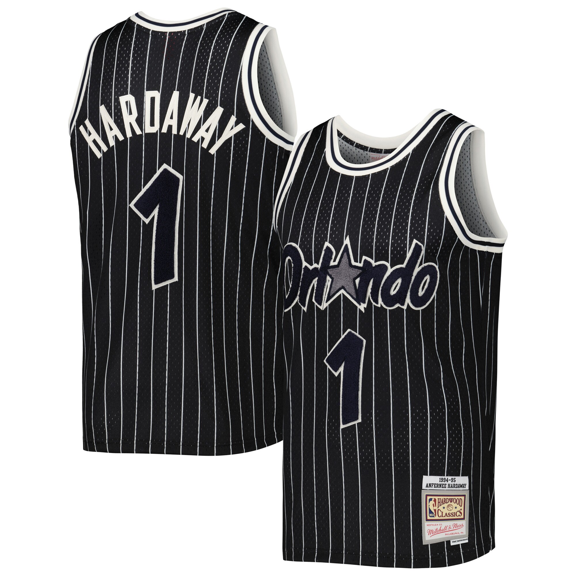 Men's Orlando Magic Penny Hardaway Black 1994-95 Hardwood Classics Off-Court Swingman Jersey