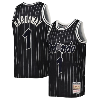 Men's Orlando Magic Penny Hardaway Black 1994-95 Hardwood Classics Off-Court Swingman Jersey 01