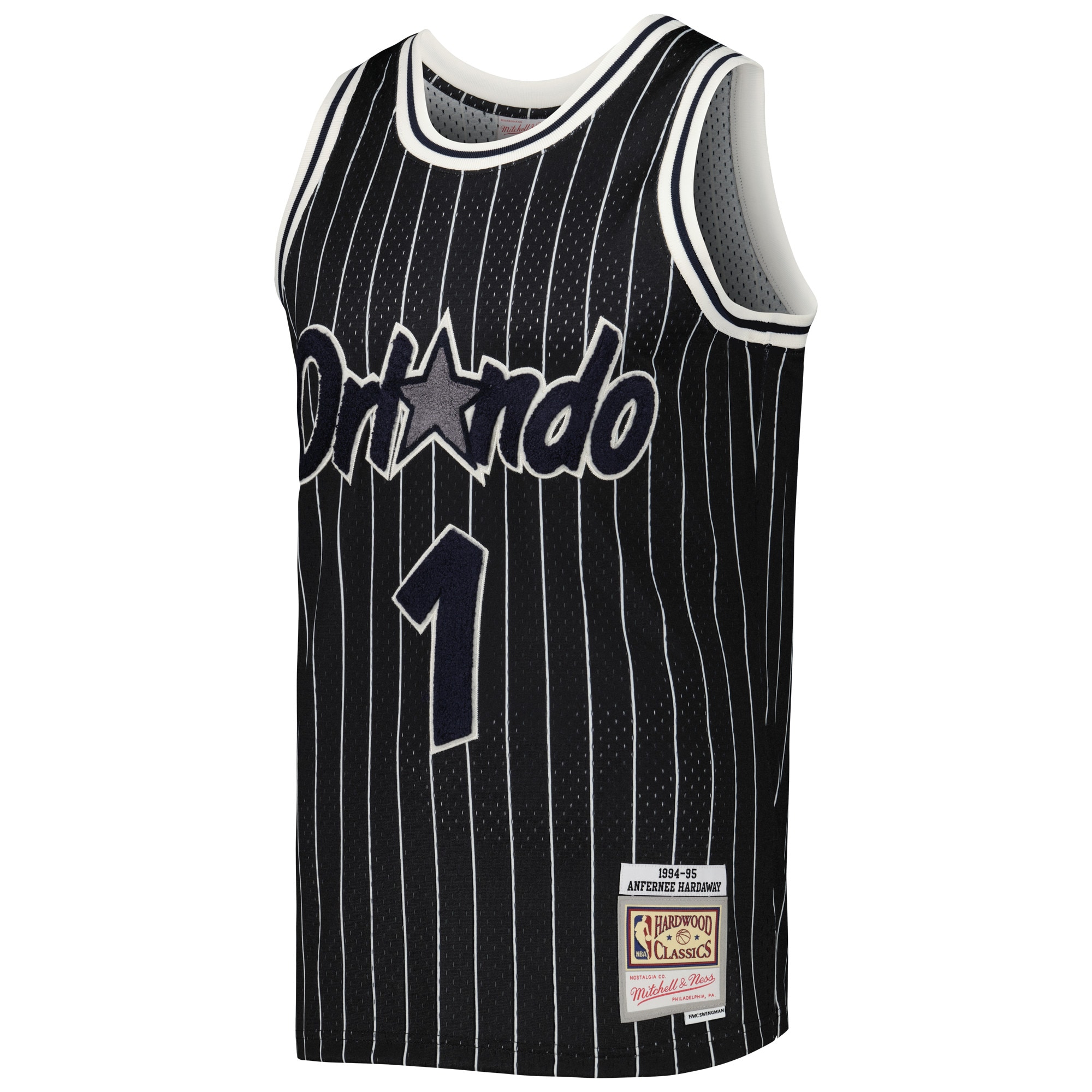 Men's Orlando Magic Penny Hardaway Black 1994-95 Hardwood Classics Off-Court Swingman Jersey