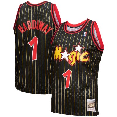 Men's Orlando Magic Penny Hardaway Black 1994-95 Hardwood Classics Reload 3.0 Swingman Jersey 01