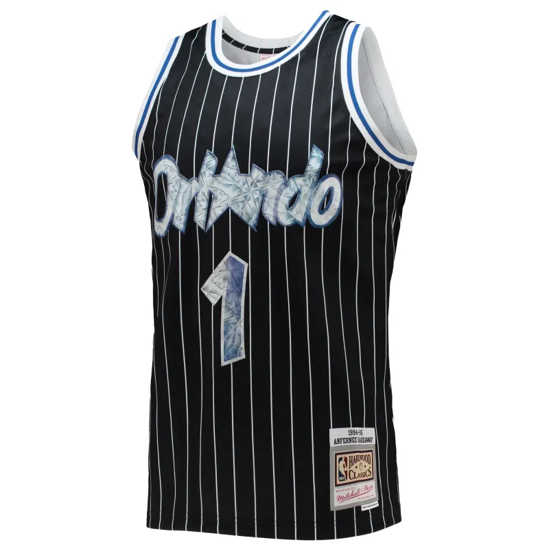 Men's Orlando Magic Penny Hardaway Black 1996/97 Hardwood Classics NBA 75th Anniversary Diamond Swingman Jersey