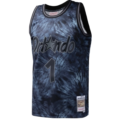 Men's Orlando Magic Penny Hardaway Black Hardwood Classics 1984/85 Tie-Dye Swingman Jersey 02