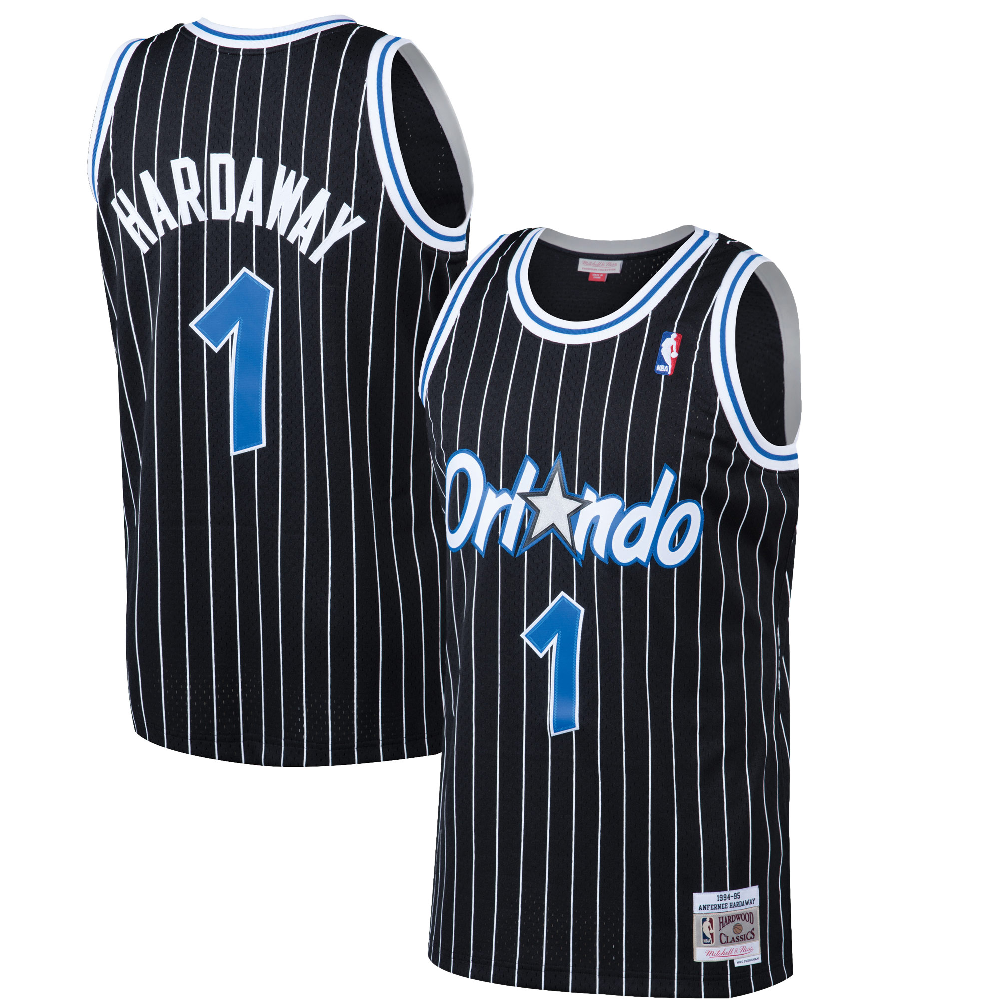 Men's Orlando Magic Penny Hardaway Black Hardwood Classics Swingman Jersey